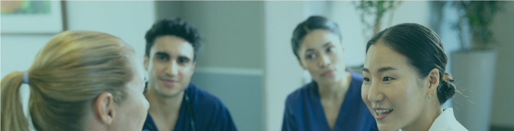 Healthcare professionals collaborating in a clinical setting