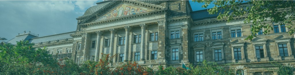 University campus building with classical architecture